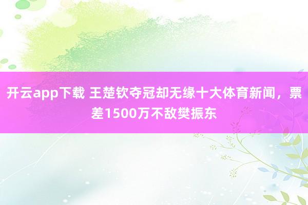 開云app下載 王楚欽奪冠卻無緣十大體育新聞,票差1500萬不敵樊振東